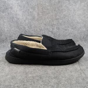 Isotoner Shoes Mens 11 12 Slippers Casual Slip On Loafer Moc Black Lounge Flat